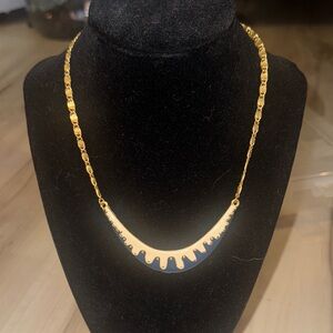 Elegant Gold and Blue Necklace